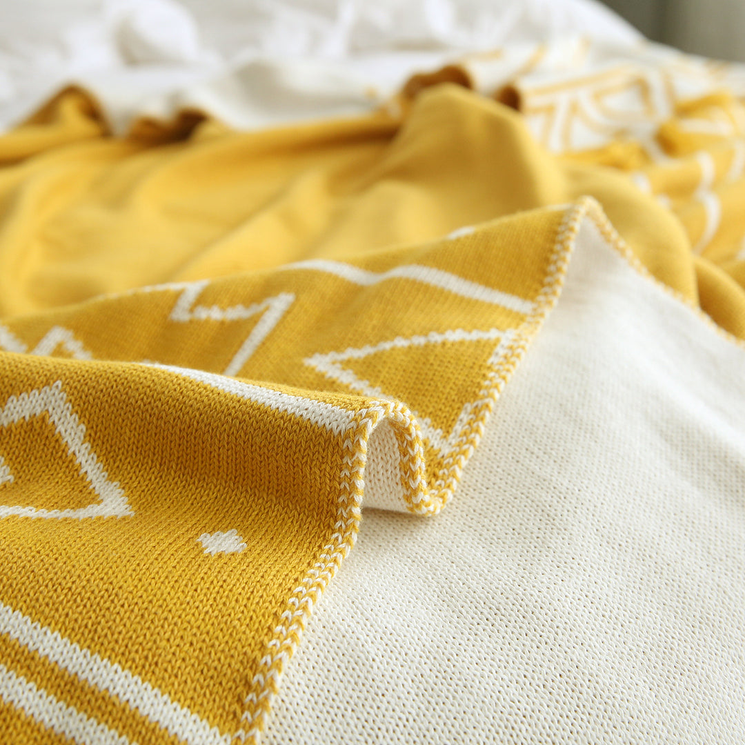 Women Cozy Knit Blanket with Modern Patterns Stornfield