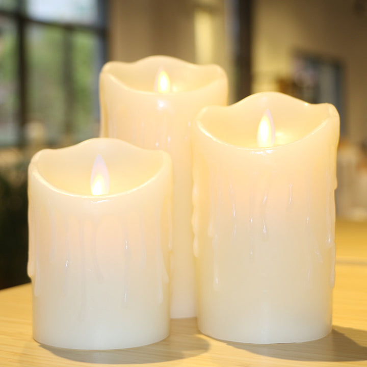 Rechargeable LED real wax candles with remote control
