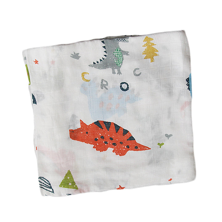 Organic Cotton Dinosaur Print Muslin Swaddle Stornfield