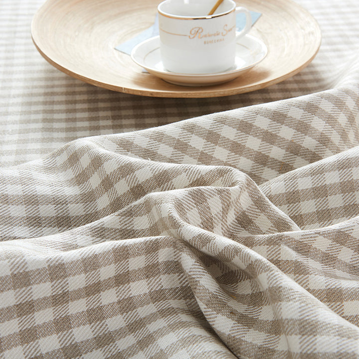 Decorative bedspread / coverlet made of cotton blend fabric with Vichy check