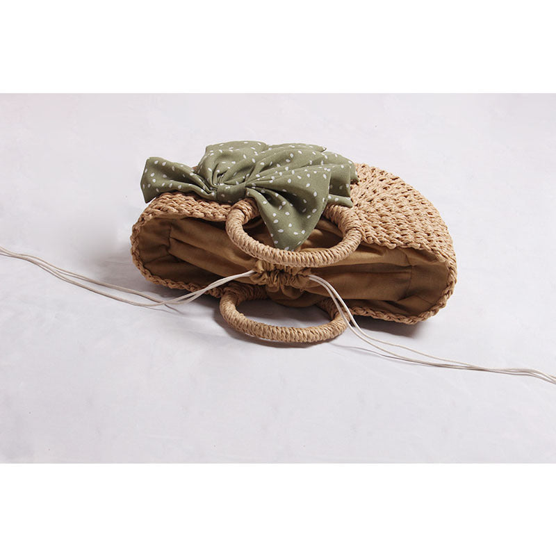 Braided basket bag with decorative scarf Stornfield