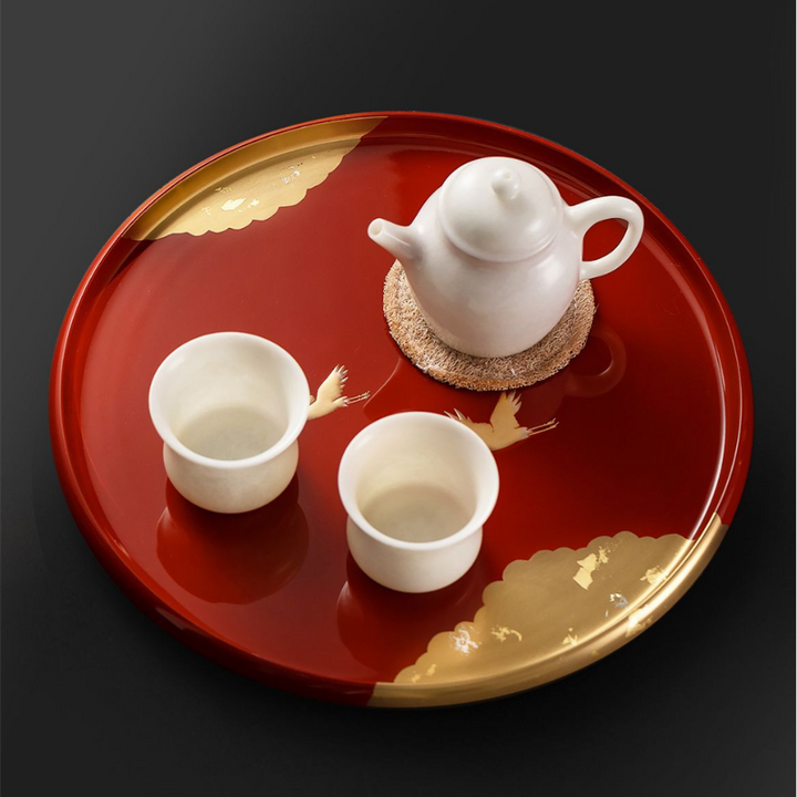 Japanese Handcrafted Circular Cranes Resin Tray | Stornfield