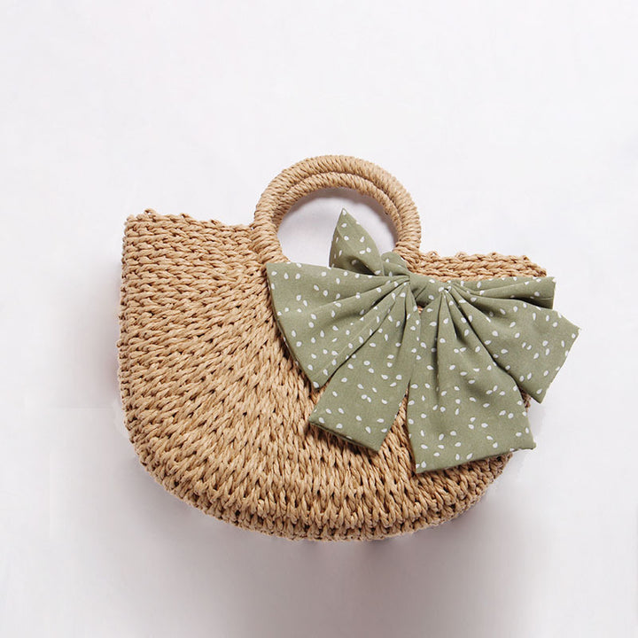 Braided basket bag with decorative scarf Stornfield