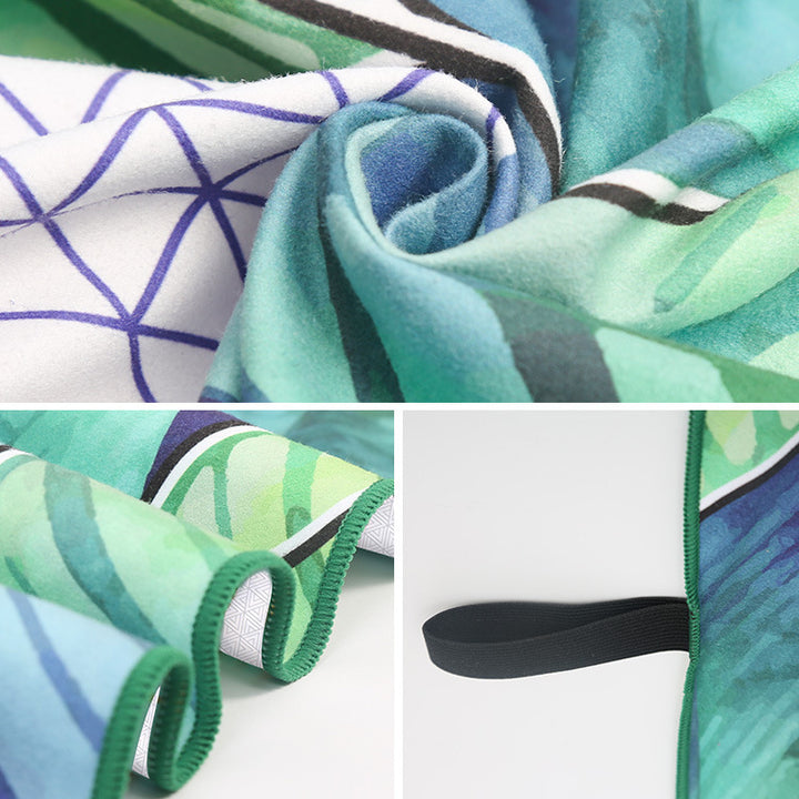 Beach towel with modern leaf and geometric design Stornfield