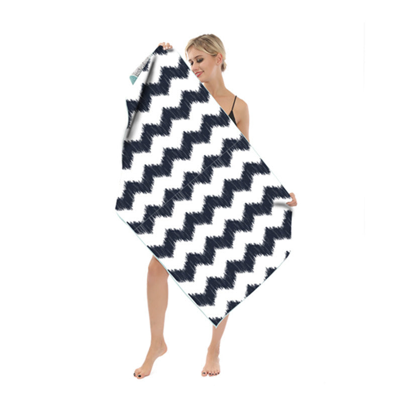 Beach towel with modern leaf and geometric design Stornfield