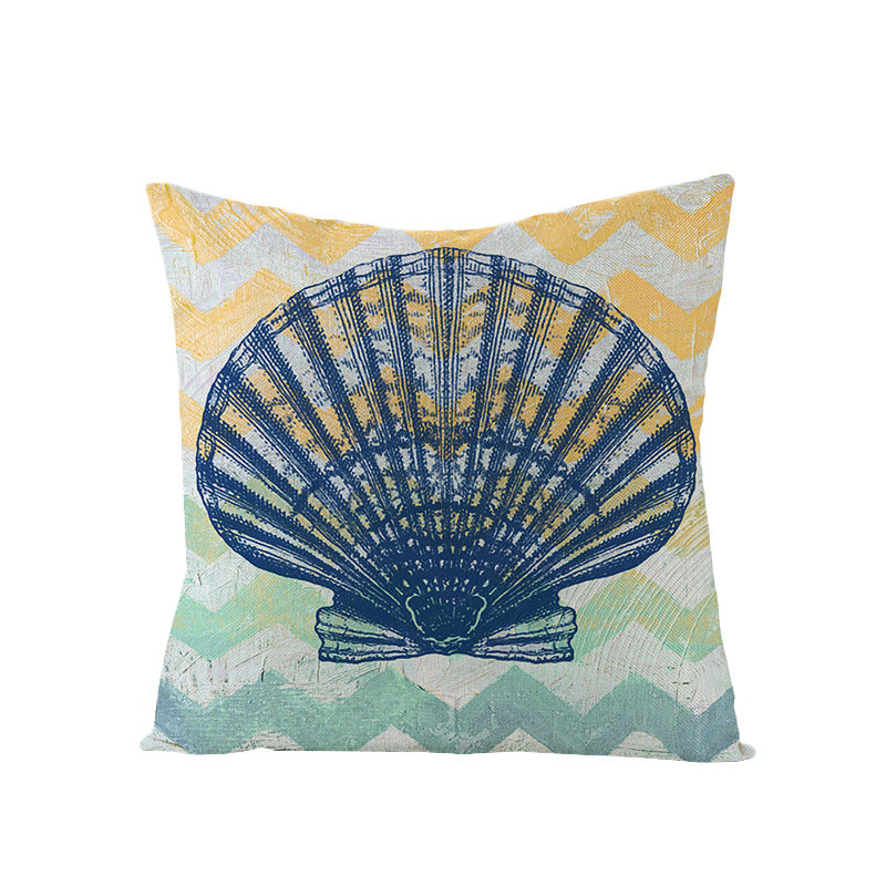 Coastal Seahorse Decorative Cotton-Linen Throw Pillow Cover