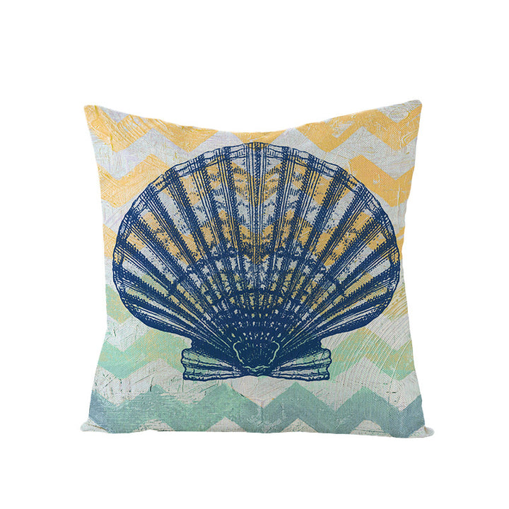 Coastal Seahorse Decorative Cotton-Linen Throw Pillow Cover