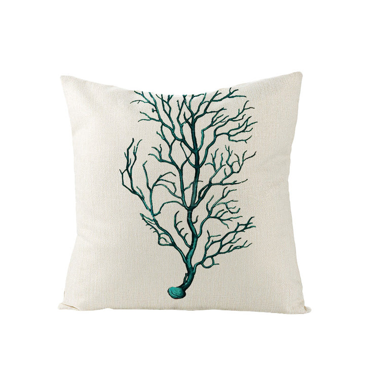 Coastal Seahorse Decorative Cotton-Linen Throw Pillow Cover