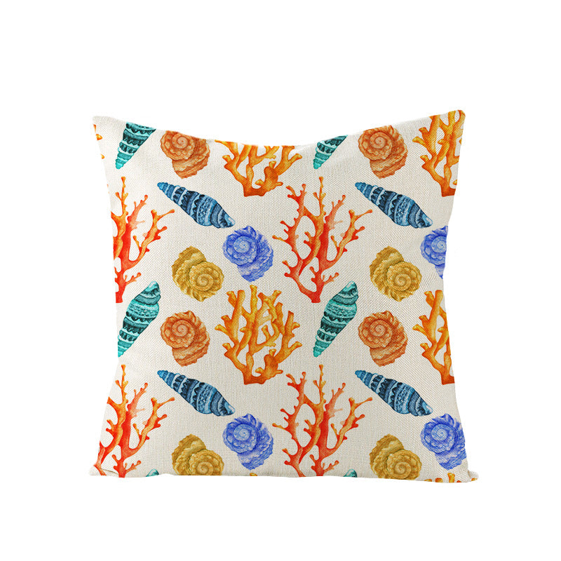Coastal Seahorse Decorative Cotton-Linen Throw Pillow Cover