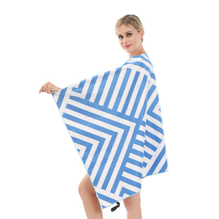 Beach towel with modern leaf and geometric design Stornfield