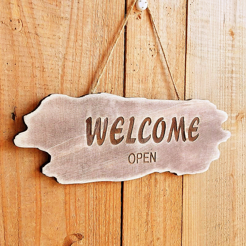 Rustic Wooden Welcome Sign