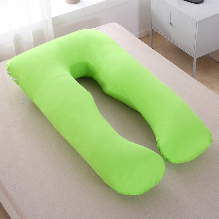 full-body U-shaped pregnancy support pillow with ergonomic lumbar and hip contour and removable breathable cover Stornfield