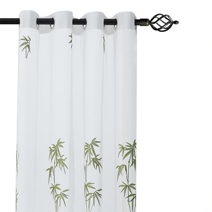 Elegant transparent curtain with bamboo pattern