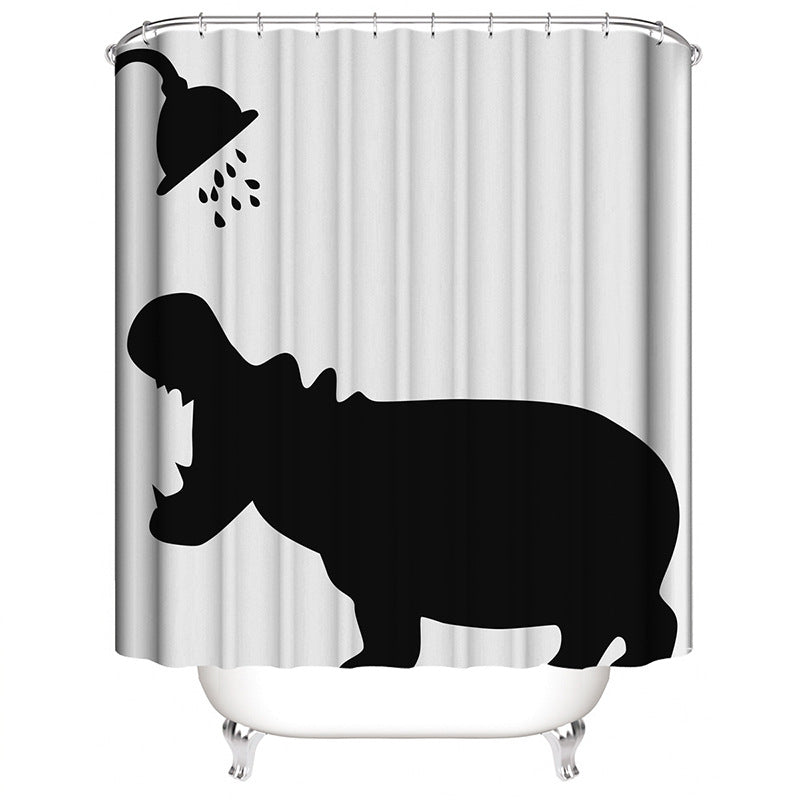 Hippo-Themed Shower Curtain Stornfield