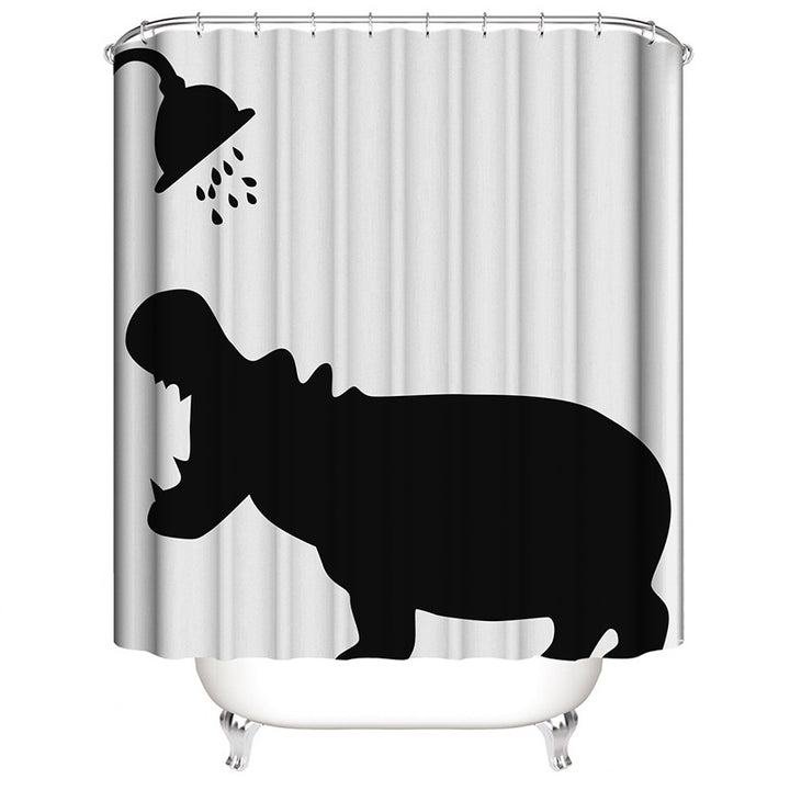 Hippo-Themed Shower Curtain Stornfield