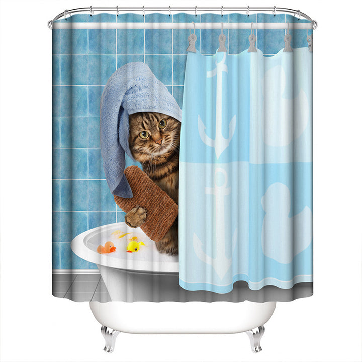 Hippo-Themed Shower Curtain Stornfield