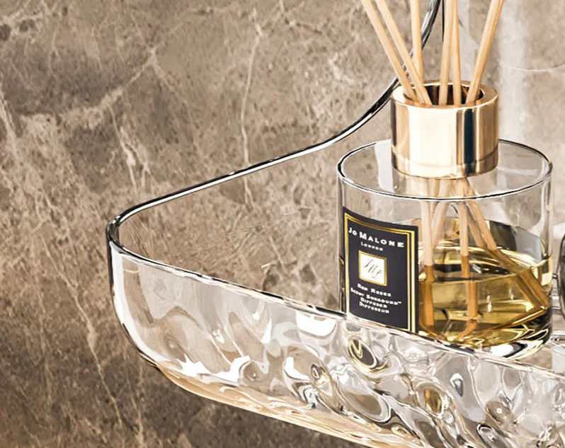 ClearGrip Acrylic Wall Shelf without Drilling – Transparent Bathroom Shelf for Cosmetics, Shampoo & More Stornfield