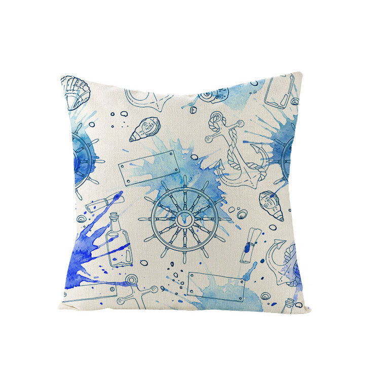 Coastal Seahorse Decorative Cotton-Linen Throw Pillow Cover