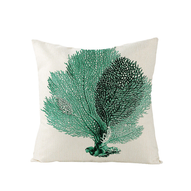 Coastal Seahorse Decorative Cotton-Linen Throw Pillow Cover