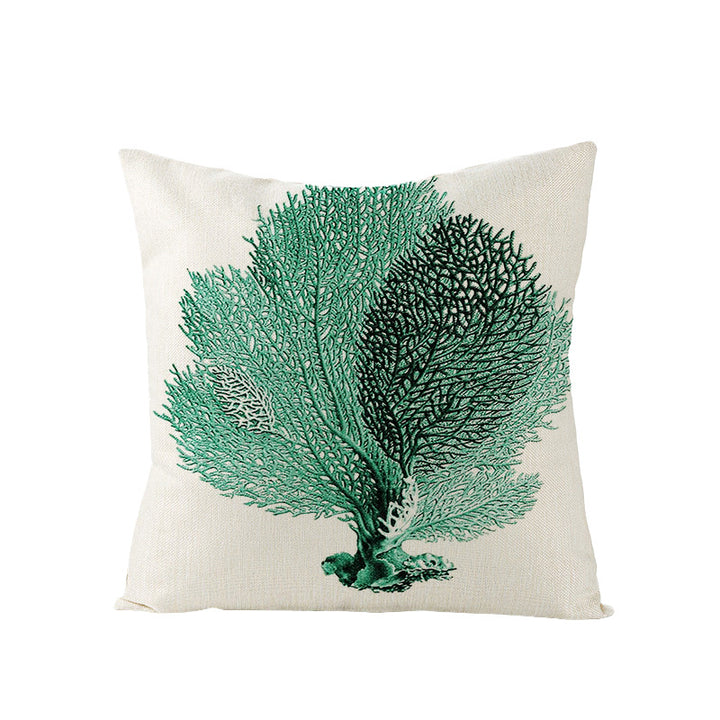 Coastal Seahorse Decorative Cotton-Linen Throw Pillow Cover