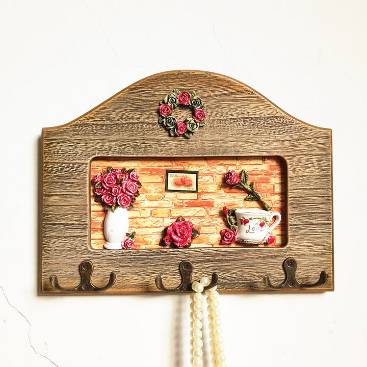 Decorative Floral Wall Hook Rack