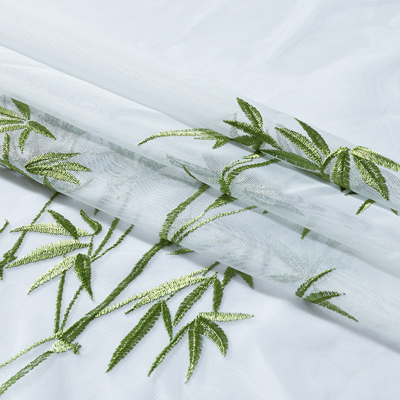 Elegant transparent curtain with bamboo pattern