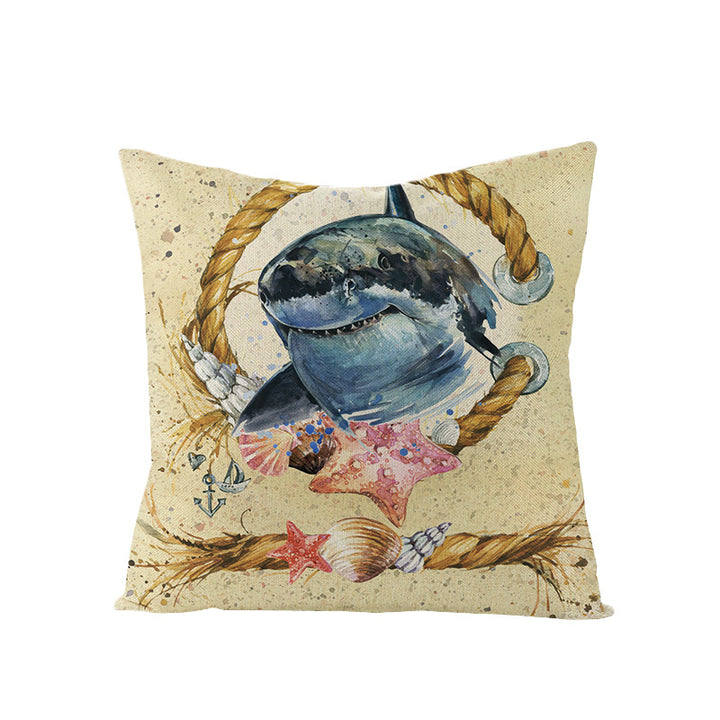 Coastal Seahorse Decorative Cotton-Linen Throw Pillow Cover
