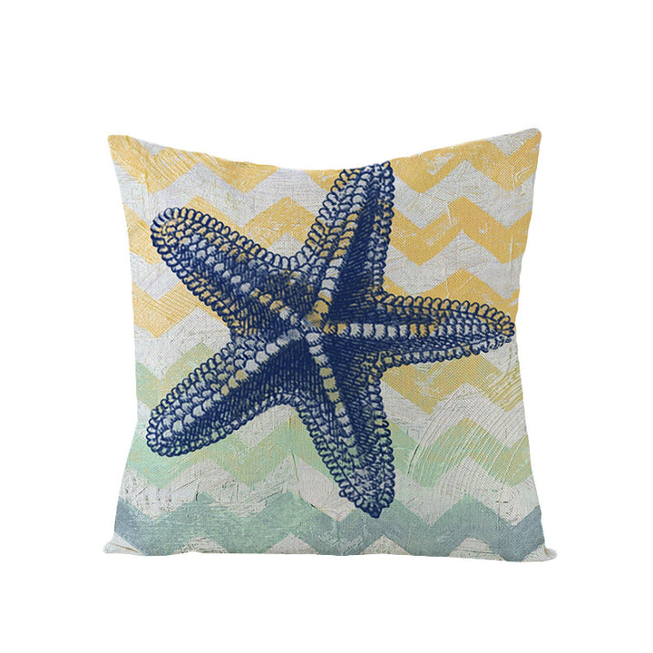 Coastal Seahorse Decorative Cotton-Linen Throw Pillow Cover