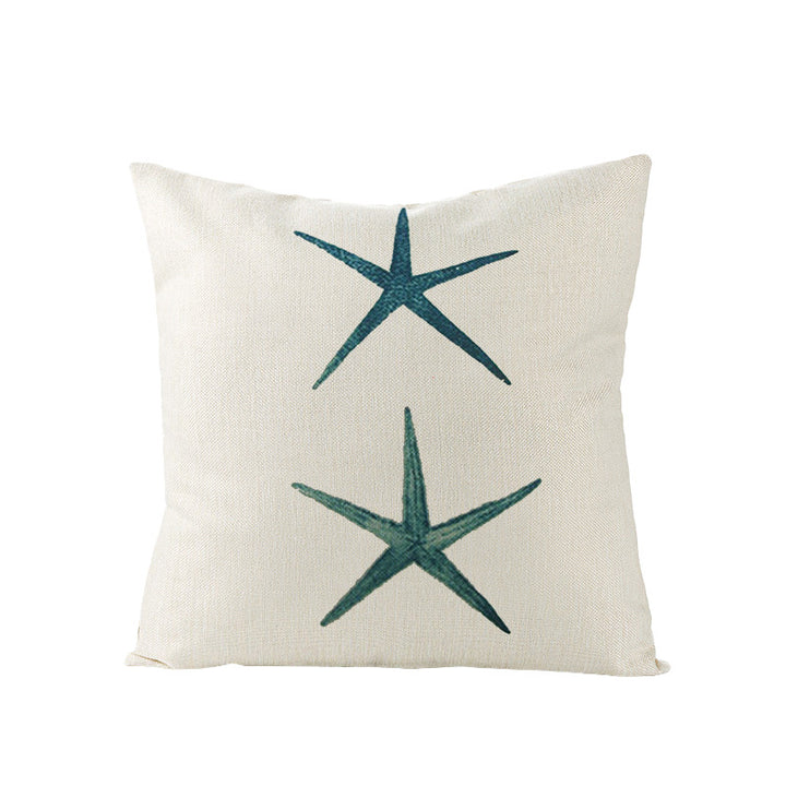 Coastal Seahorse Decorative Cotton-Linen Throw Pillow Cover