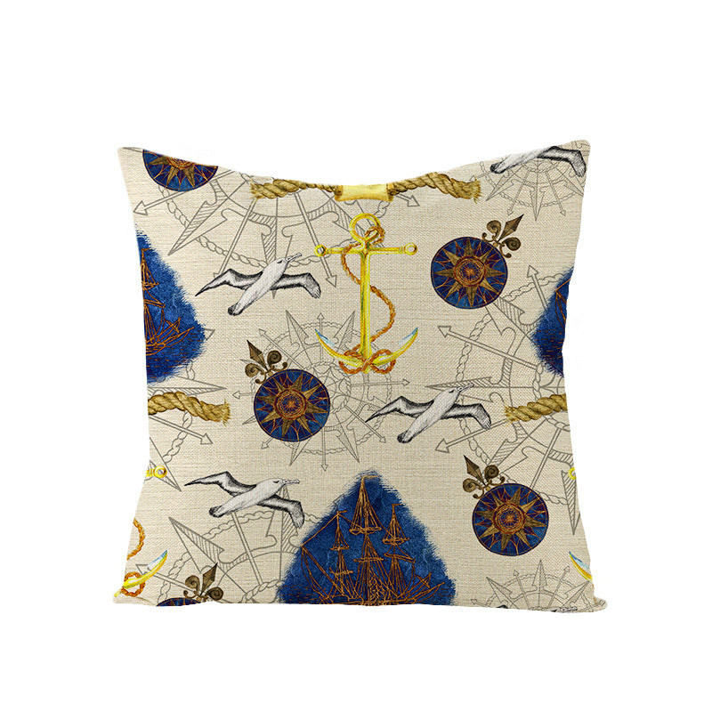 Coastal Seahorse Decorative Cotton-Linen Throw Pillow Cover