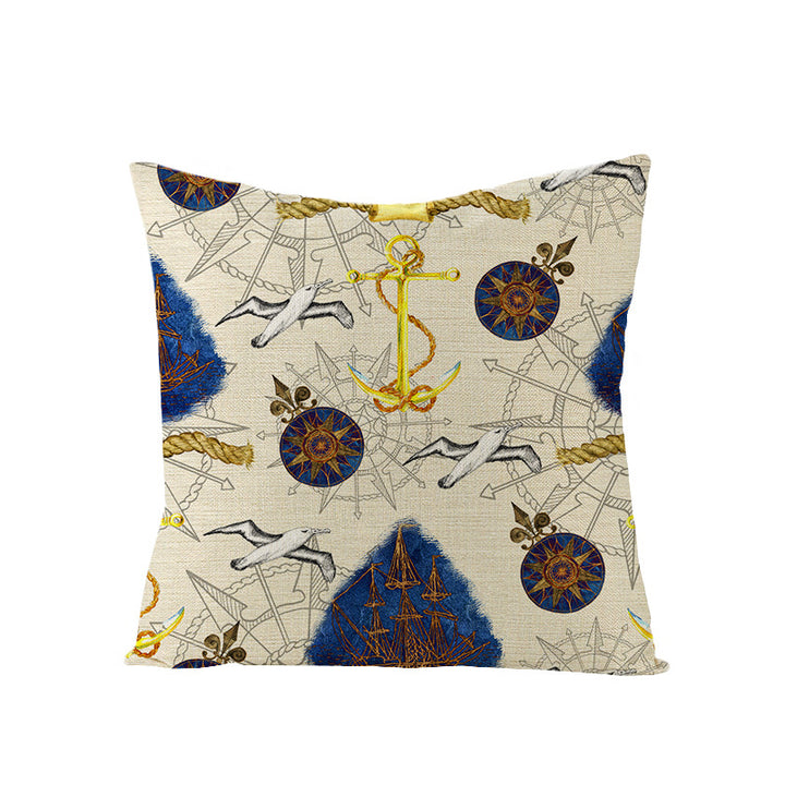 Coastal Seahorse Decorative Cotton-Linen Throw Pillow Cover