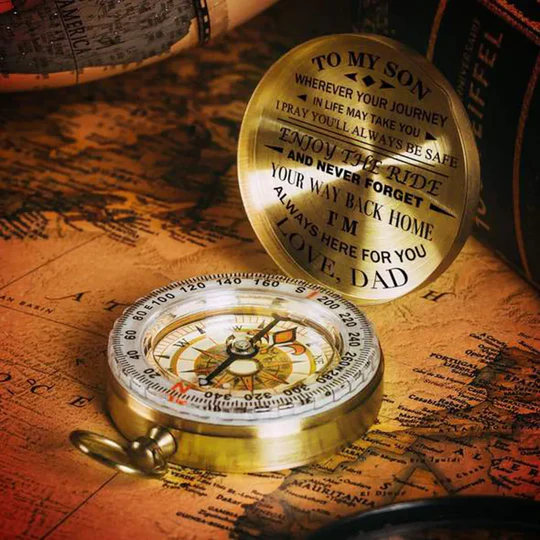 Stornfield | Dad To Son - Enjoy The Ride - Compass Lettering Multi-Function Compass