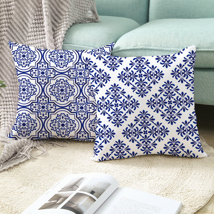 Decorative Marble Swirl Linen Throw Pillow Cover