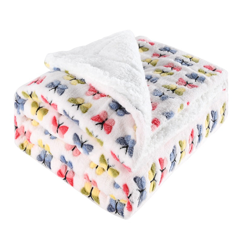 Women's soft and fluffy blanket with colorful butterfly pattern Stornfield