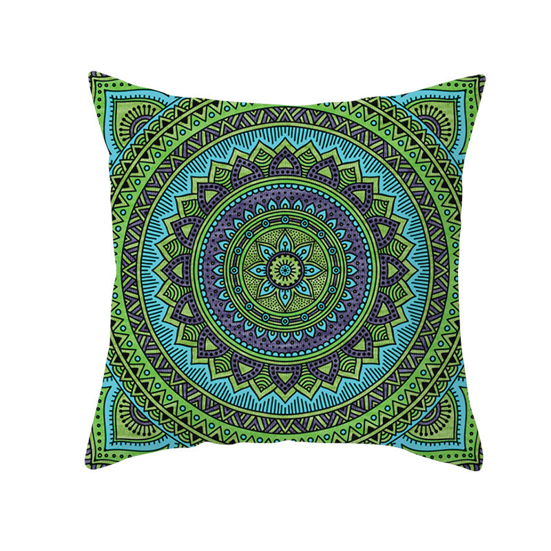 Bohemian Mandala Decorative Square Pillow Cover with Hidden Zipper