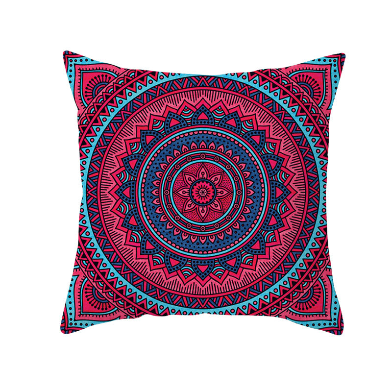Bohemian Mandala Decorative Square Pillow Cover with Hidden Zipper