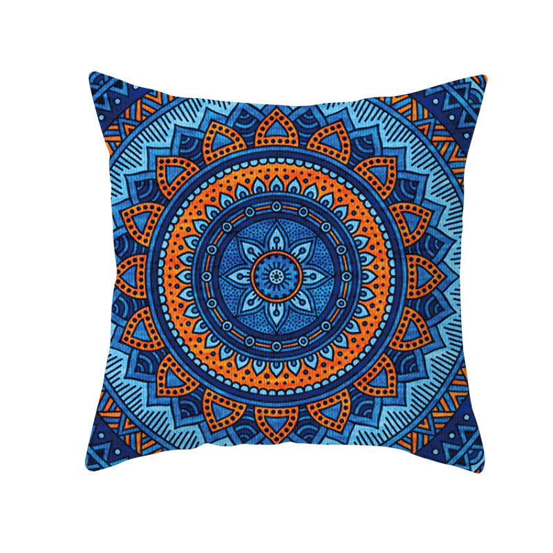 Bohemian Mandala Decorative Square Pillow Cover with Hidden Zipper