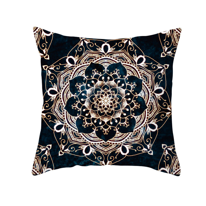 Bohemian Mandala Decorative Square Pillow Cover with Hidden Zipper