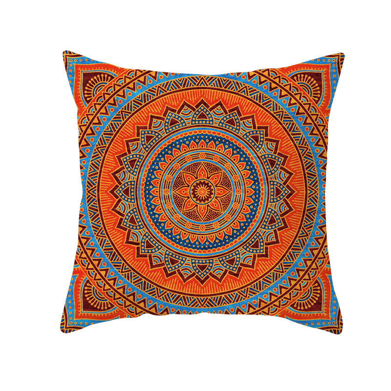 Bohemian Mandala Decorative Square Pillow Cover with Hidden Zipper
