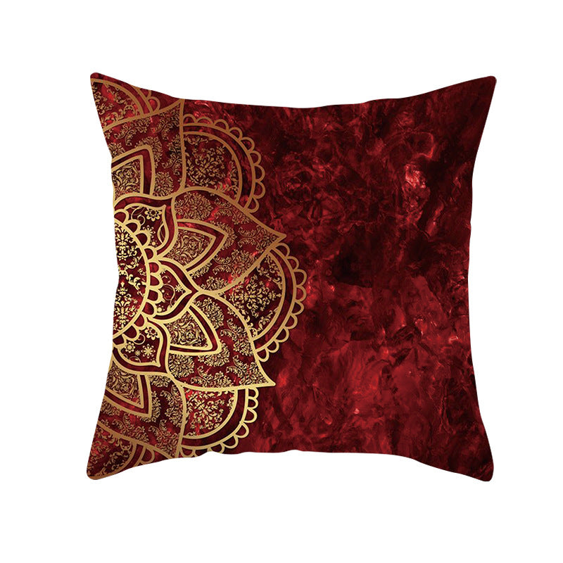 Bohemian Mandala Decorative Square Pillow Cover with Hidden Zipper
