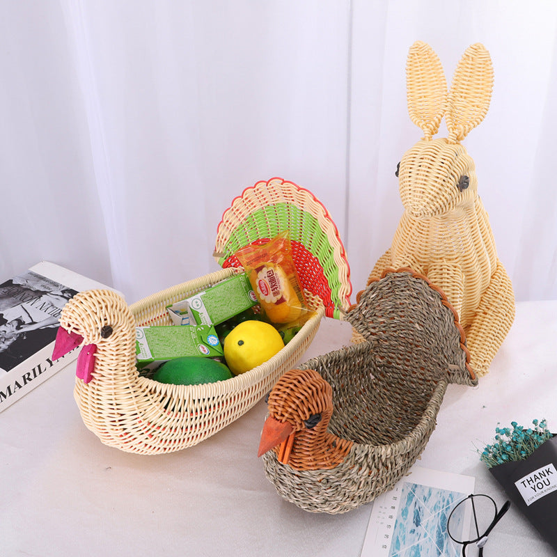 Decorative Woven Dog-Shaped Storage Basket Stornfield