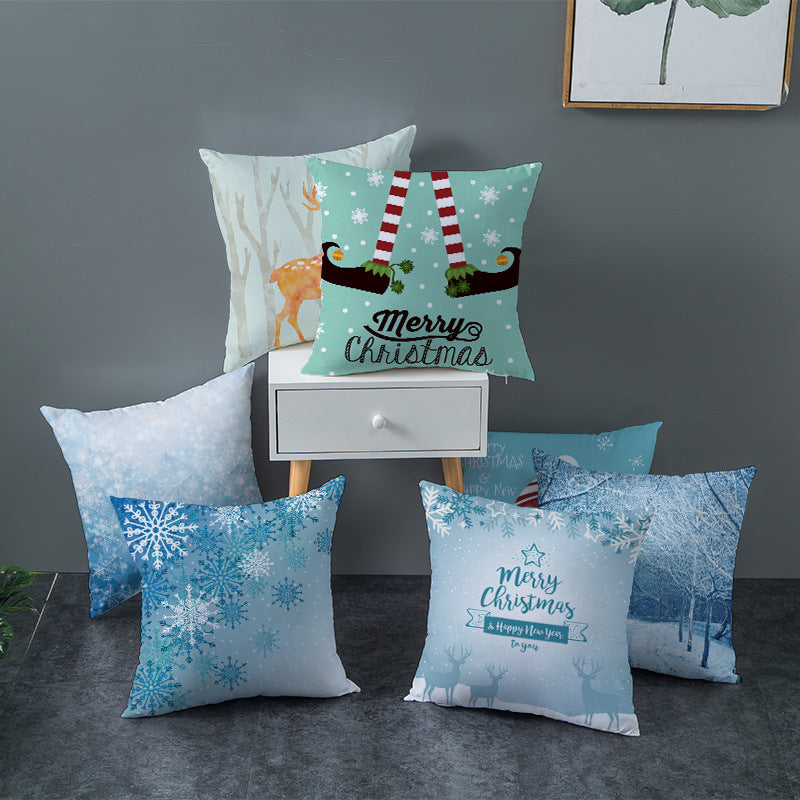 Square Festive Decorative Throw Pillow Cover with Holiday Bauble Graphic and Concealed Zipper