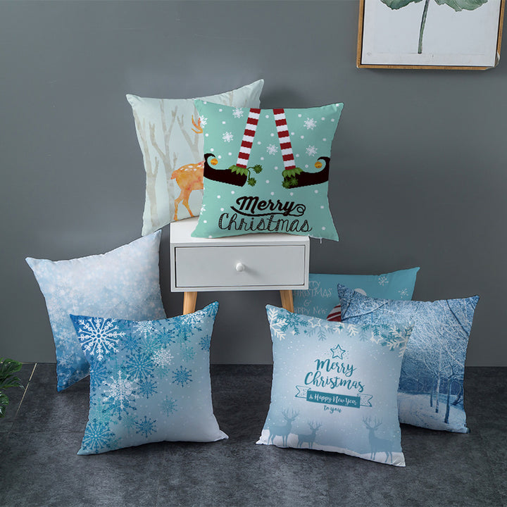 Square Festive Decorative Throw Pillow Cover with Holiday Bauble Graphic and Concealed Zipper