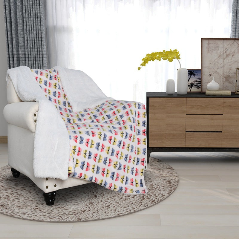 Women's soft and fluffy blanket with colorful butterfly pattern Stornfield