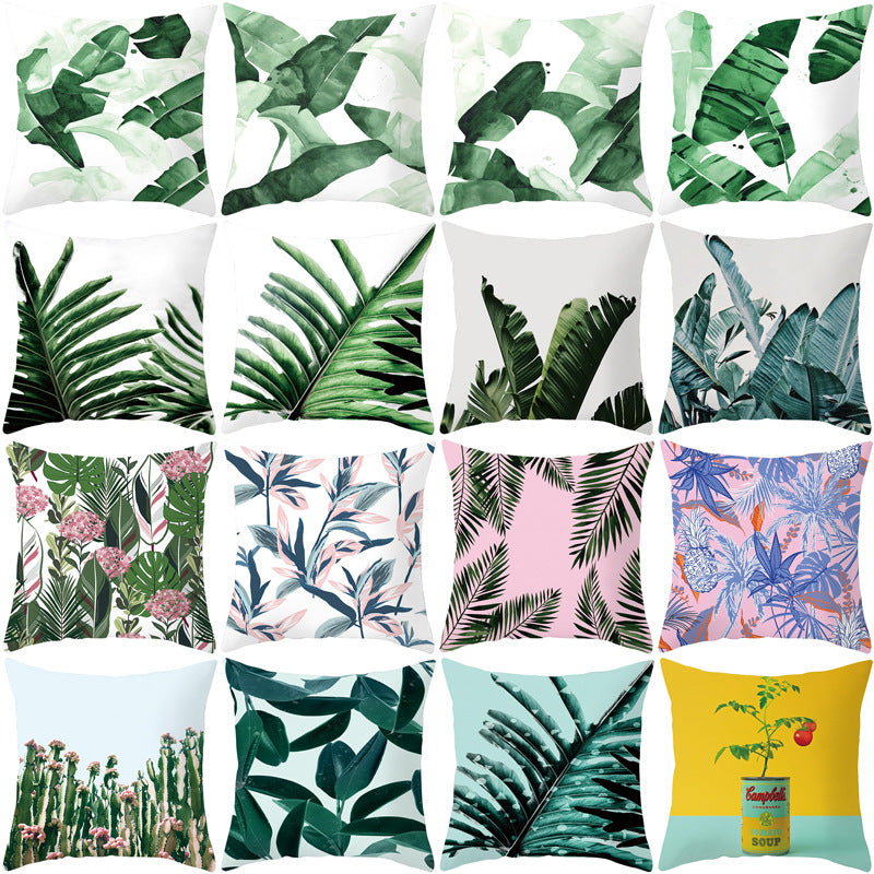Decorative Tropical Banana Leaf Throw Pillow Cover