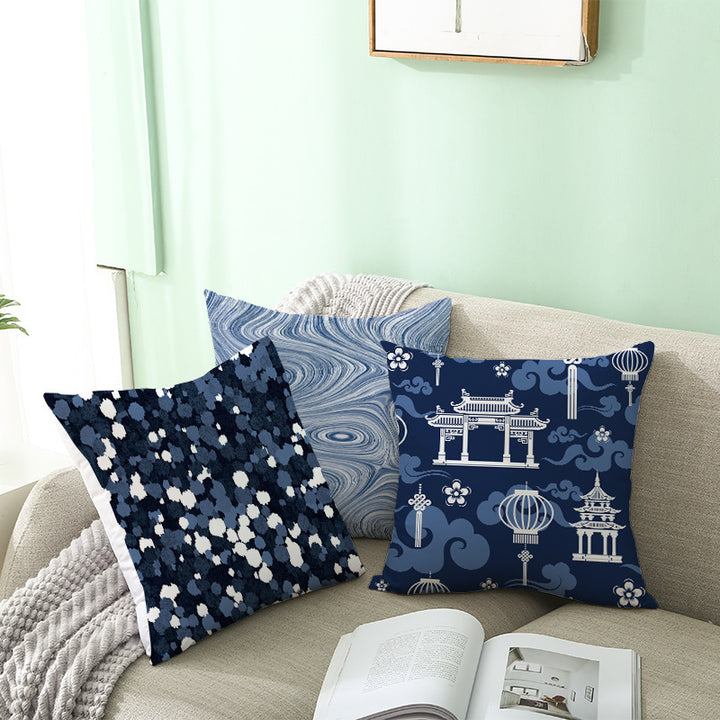 Square Mandala Decorative Pillow Cover with Hidden Zipper
