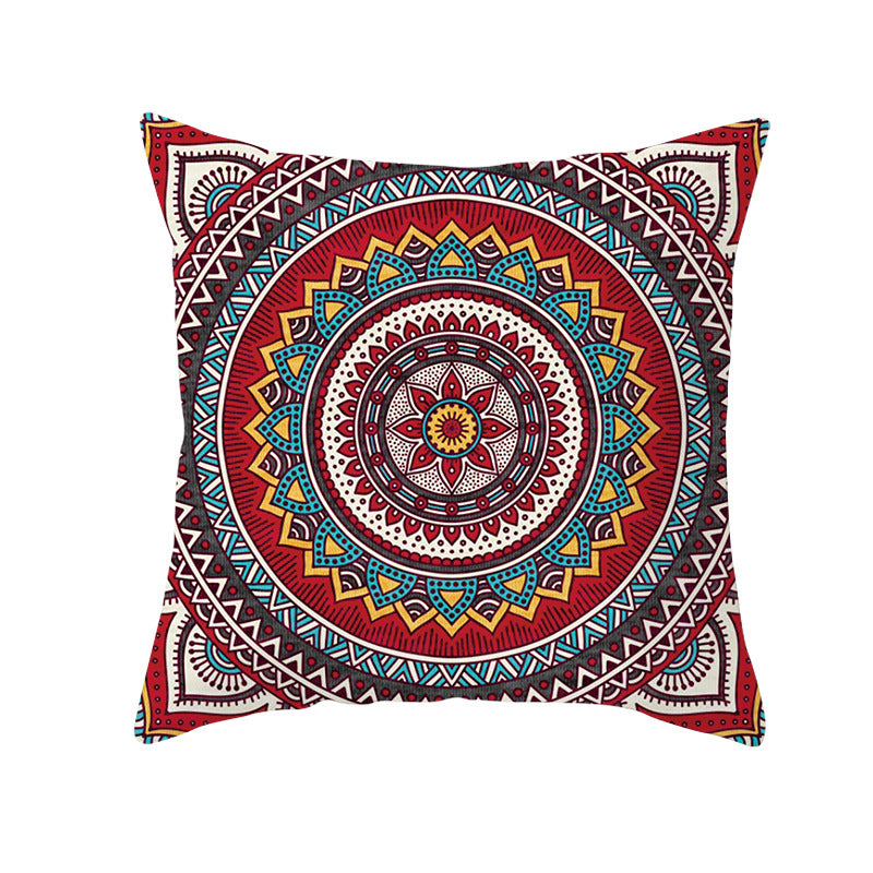 Bohemian Mandala Decorative Square Pillow Cover with Hidden Zipper