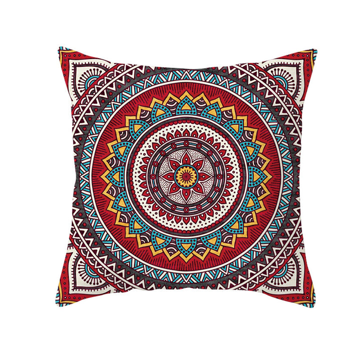 Bohemian Mandala Decorative Square Pillow Cover with Hidden Zipper