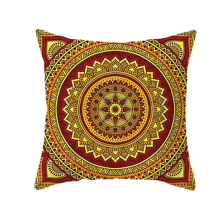 Bohemian Mandala Decorative Square Pillow Cover with Hidden Zipper
