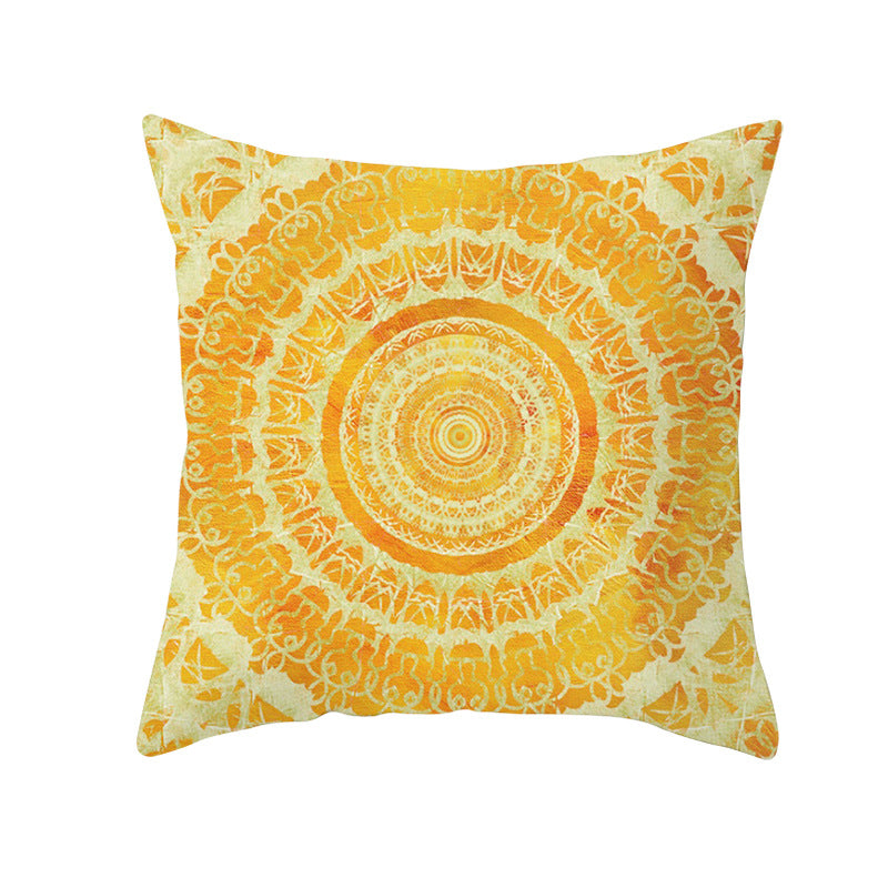 Bohemian Mandala Decorative Square Pillow Cover with Hidden Zipper